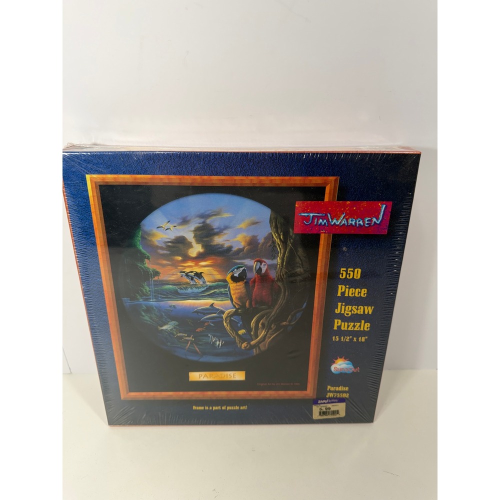 Jim Warren Paradise 550 Piece Jigsaw Puzzle SunsOut JW75502 Tropical Dolphins
